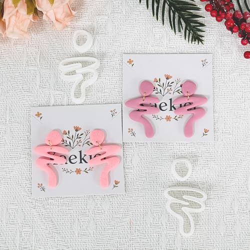 Xaekicr Abstract Woman Shape Polymer Clay Cutters – Modern Clay Earring Cutters for Jewelry Making, Clay Tools for Polymer Clay Molds, Set of 2 - color: U color