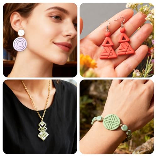 15Pcs Geometric Polymer Clay Cutters Star Round Clay Earrings Cutters Polymer Jewelry Cutter for Earrings Making Party Festival DIY Supplies - color: Geometric
