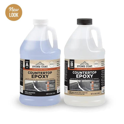 Stone Coat Countertops Epoxy Resin Kit for Countertops, Bar Tops, 1 Gallon | UV, Scratch & Heat Resistant, Food Safe for Kitchen Countertop, Tabletop, Shower Walls, Wooden Bar Top, & Art Craft Projects - size: 1 Gallon