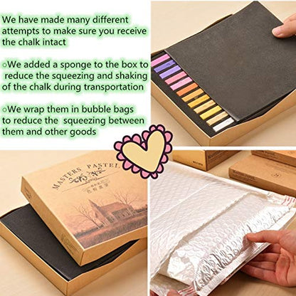 Non Toxic Artist Pastels,Square Soft Pastels Set,Chalks 12/24/36/48 Colors Soft Dry Pastel Artist Chalk Pastel Sticks for Office School Art Drawing Painting Supplies Professional Art Pastel (12Pcs) - color: 12Pcs