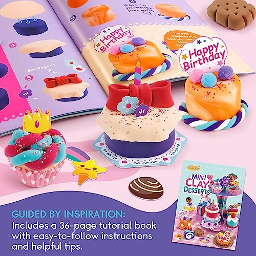 Drama Planet Mini Dessert Clay Kit for Kids, Make & Display Clay Treats | Air Dry Clay, Create & Display Clay Creations, Art Activities, Great Gifts for Girls