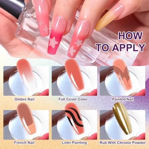 9 Colors Pat Painting Nail Gel Sponge Set,Hema＆TPO Free,6-in-1 Gradient Ombre Paint Nails Gel Palette for Blooming,Nail Color,Liner Gel,French Nail,Chrome Powder,No Wipe,DIY Nail Art(E) - color: Terracotta Blush Set