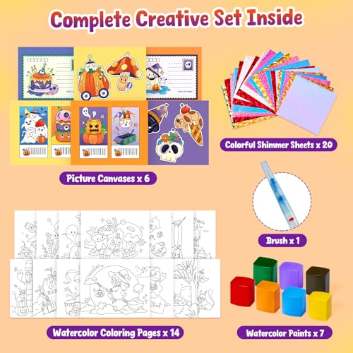 JoyCat Paint with Water Coloring Books, Art & Craft Activity, No Mess Art for Kids Ages 4-8, Craft Kits & Supplies, DIY Creative Activity, Gifts for Girls & Boys (Tiny Elves) - style: Tiny Elves