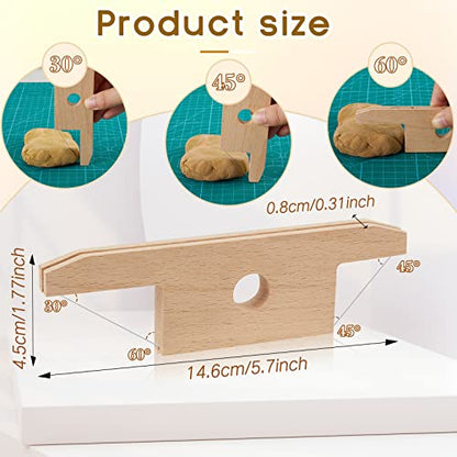 Amylove 3 Pieces Pottery Tools Cutting Clay Trimming Tool Includes Wood and Wire Bevel Cutter Fettling Knife for Pottery and Ceramics and Sculpting(Natural) - color: Natural