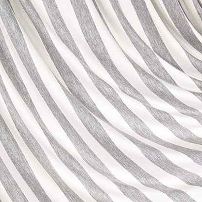 FabricLA Rayon Spandex Jersey Knit Fabric 1" Stripes - 58/60" Inches (150 CM) Wide by The Yard - 4 Way Stretch Fabric - Light to Medium Fabric 220 GSM - (Cream, Grey) - 1 Yard - color: Cream, Grey, size: 1 Yard Pre Cut