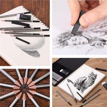 Mr. Pen- Drawing Sketching Pencil Set, 19 pcs, Graphite Pencils (10B-6H) | Graphite Sticks, Erasers, Metal Sharpener, for Drawing, Sketching, Shading & Art Projects - size: 19 pcs