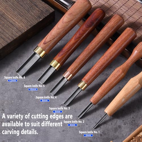 Professal 6-Piece Woodcut Printmaking Knife Set - Ergonomic Carving Tools for Woodblock Art, Comfortable Grip Relief Printing Chisels, Perfect for Artists and Crafters