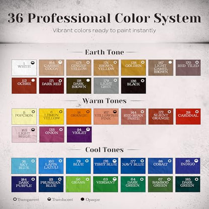 iCrayon Professional Oil Pastels Set – 36 Classic Colors, Rich Pigment & Smooth Blending, Artist-Grade Oil Pastels for Drawing, Sketching & Fine Art - color: Classic
