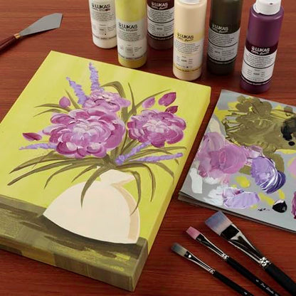 Creative Inspirations Stretched Canvas 4 Pack - 1-1/2" Deep, 5x5, 11oz Sealed & Double-Primed Cotton Canvases, Pine Stretcher Frame, Archival All-Media Primer - Alkyd, Acrylic & Oil Painting - size: 5x5"