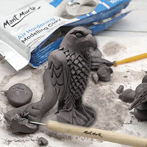 Mont Marte Grey Air Hardening Modeling Clay, 500g (1.1lb). Dries in Approximately 24 Hours. Suitable for Sculptors and Modelers of All Skill Levels. - color: Grey