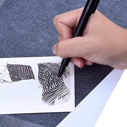 100 Sheets Black Carbon Transfer Paper Graphite Transfer Tracing Paper for Wood Paper Canvas Tracing Writing Drawing (Black)