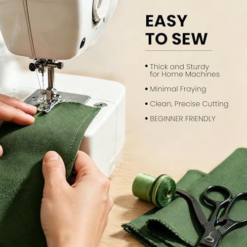 Wildarms 100% Cotton Canvas Fabric by The Yard - 59" Wide 12oz Heavy Duty Natural Duck Canvas for Sewing DIY, Tote Bags, Upholstery & Embroidery (Army Green, Cut by the Yard - color: Army Green, size: 1-Yard Pre-Cut (Non-Continuous)