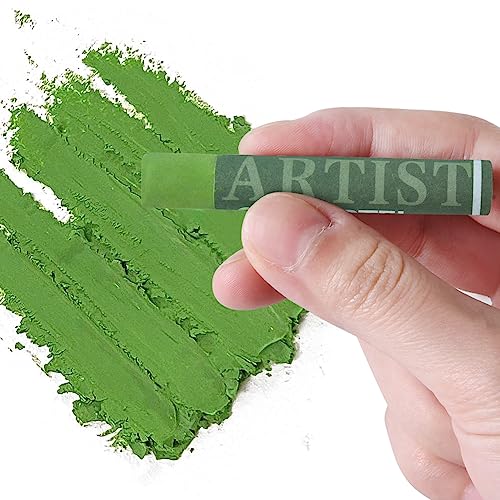 Mifuner Soft Oil Pastels Set (6 Sticks,6 Colors),Colors Heavy Oil Pastels Vibrant and Creamy,Pastel Art Supplies for Artists,Gallery Oil Painting Stick Adult Art Drawing. Green - color: Pastel-6pcs Green
