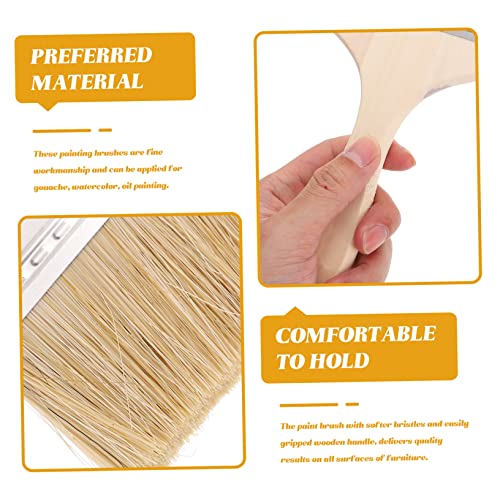 5pcs Thickened Wooden Handle Paint Brush Set for Oil and Watercolor Painting Brushes for Home and Crafts for Artists and DIY Projects