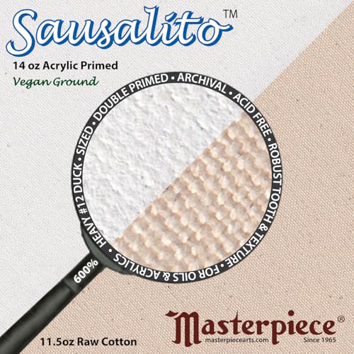 Masterpiece ZSMS-1114 Monet Pro 1.5" Deep Sausalito Heavy Weight and Texture 14 oz Cotton Stretched Artist Canvas 11" x 14"