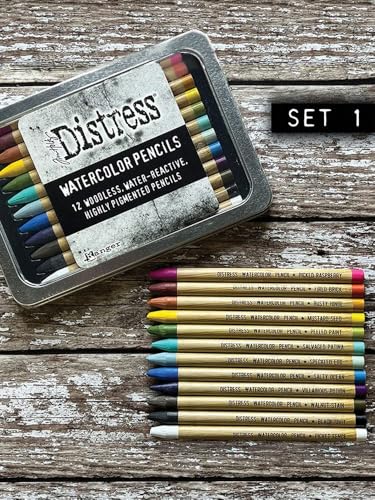 Ranger Ink Tim Holtz Distress Watercolor Pencil Bundle Set 1, 2, & 3 – 36 Count | Set-1 (TDH76308), Set-2 (TDH76315), Set-3 (TDH76643) | Premium Water-Reactive Pigments in a Variety of Vibrant Colors