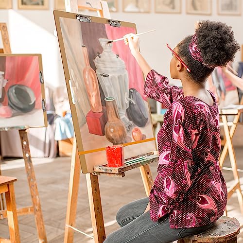 Lincia 4 Pcs Artist Sketch Tote Board with Clips Handle Rubber Band, 5 mm Thickness Drawing Painting Clipboards Large Portable Lightweight Brown Pad for Class Artists Student (23 x 26 Inch) - size: 23 x 26 Inch