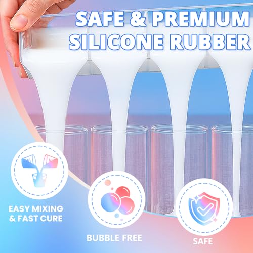 KHKD RESIN 0A Silicone Mold Making Kit 1 Gallon, Platinum Cure 4H Cure | Translucent Non-Toxic Liquid Mold Silicone Rubber, Super Elastic for 3D, resin, and silicone molds 1:1 Mixing Ratio - size: 1 GALLON