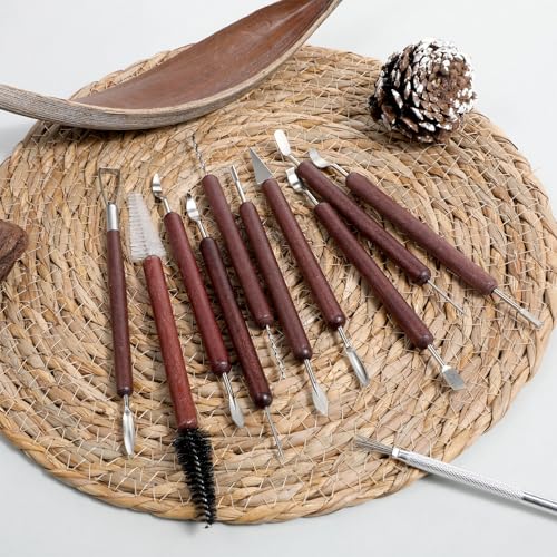11 Pcs Double-Sided Polymer Carving Tool Kit Clay Tools Sculpting Polymer Modeling Clays Cutters Sculpture Set for Carving Ceramics Air Dry Polymers Clays
