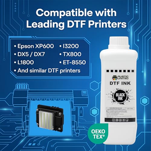Premium DTF Ink, 1LT/ 34oz Heat Transfer Printing Direct to Film Refill for All DTF Printers Epson ET-8550, L1800, L800, R2400, P400, P800, XP15000, R1390, I3200 (Black) - color: Black, size: 1000ml