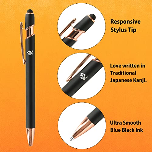 Pilot Color Brush Pen Fudemakase Set Extra Fine SVFM-20EF-8C Japan Import With Kanji Love Sticker, Black, Red, Orange, Blue, Blue black, Green, Pinkl, Sepia, 3.59 x 0.01 x 5.51 In