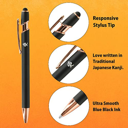 Pilot Color Brush Pen Fudemakase Set Extra Fine SVFM-20EF-8C Japan Import With Kanji Love Sticker, Black, Red, Orange, Blue, Blue black, Green, Pinkl, Sepia, 3.59 x 0.01 x 5.51 In