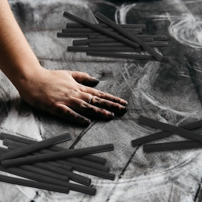 Gueevin 50 Pcs Willow Charcoal Sticks, Willow Charcoal, Artists, Beginners, Students, Perfect for Sketching, Drawing, Shading, and Fine Back to School Christmas Art Gifts (5-7mm) - size: 5-7mm