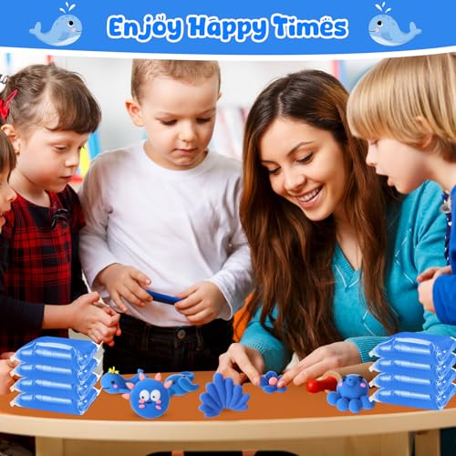 VioraWhite 40 Pcs 21oz Air Dry Clay Bulk Modeling Ultra Lightweight Foam Modeling Clay for Kids Adults DIY Crafts Party Arts and School Project Gifts Supplies(Blue) - color: Blue