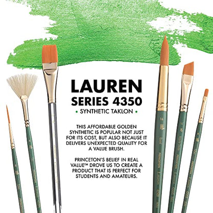 Princeton Lauren Round Brush, Synthetic, Short Handle, Size 0, 1 Count - color: Evergreen, size: Size 0