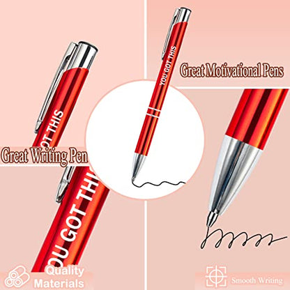 PASISIBICK 12 Pieces Inspirational Motivational Quote Ballpoint Pens Gifts Encouraging Metal Writing Pen for Students Coworkers Teacher Bosses, 12 Colors - color: 12 Metal Pens - Inspirational
