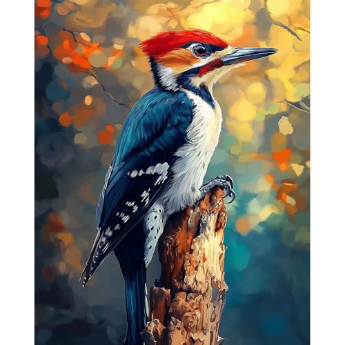 Natuyalo Bird Paint by Numbers Kit for Adults Beginner Animal DIY Painting Kits for Adults - Linen Canvas, Acrylic Pigment, 3 Paint Brushes, Waterproof Durable, Frameless, 16x20 Inch - color: PIC-09