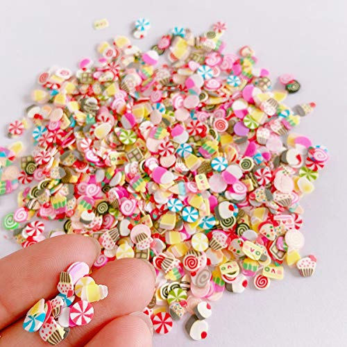 3000 PCS Polymer Fruit Slices Nail Art Slice for DIY 3D Polymer Slices Making for Nail Art（Cake Slices） - color: Cake