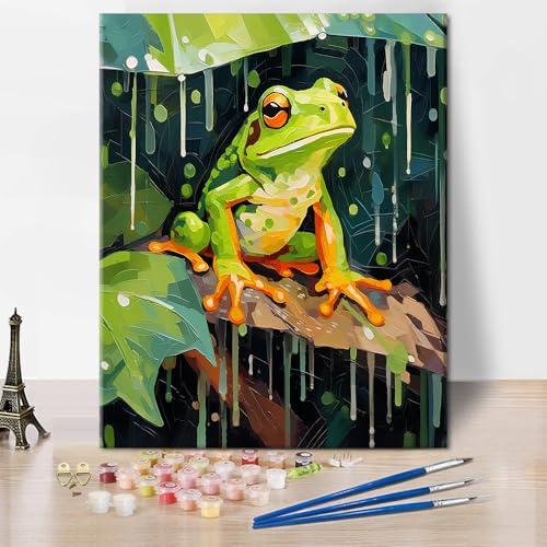 TUMOVO Paint by Numbers for Adults and Kids Frog Sitting on a Branch DIY Paint by Number Oil Paintings Arts and Crafts Paint by Numbers Kits Acrylic Painting Home Decoration 16 x 20 Inch - color: Artwork-04