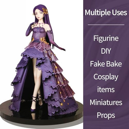 Lightweight Clay - Air Dry Clay, Ultra Light & Soft, Safe & Non-Toxic, Moldable & Flexible, DIY Modeling Clay for Anime Figures, Sculpting, Molding, Creative Art Crafts - color: Purple