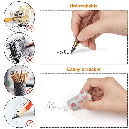 HOTUT Inkless Pencil,3pcs Everlasting Pencil Wooden Infinity Pencils Wood-Cased Graphite Reusable for Writing Drawing Students Home Office School Supplies - color: 3pcs-Wooden