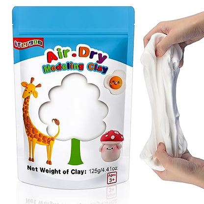ifergoo Foam Modeling Clay, White Air Dry Clay, Super Light Magic Clay for School Art & Craft Project, Soft, No-Sticky & Non-Toxic, Best Gift for Age 3-12 Kids - color: White Color