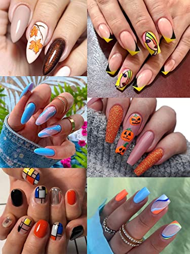 12 Color 3D Nail Art Pens Set, Kalolary Nail Point Graffiti Dotting Pen Drawing Painting Liner Brush for DIY Nail Art Beauty Adorn Manicure Tools - color: B