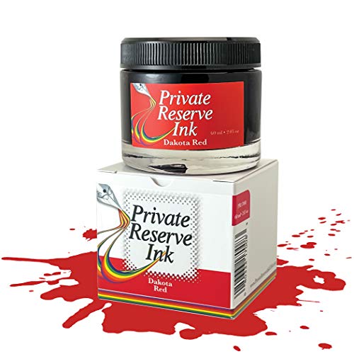 Private Reserve Premium Fountain Pen Ink, 60ml Bottle, Dakota Red | Premium fountain pen ink with smooth flow, rich color, and reliable everyday writing performance. - color: Dakota Red