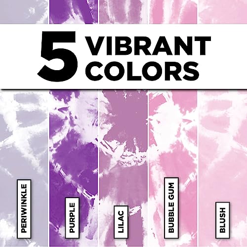 Tulip One-Step Tie-Dye Kit Tiara, Party Activity, Permanent & Vibrant Fabric Dye, Easy Clean-up, Makes 10 Bottles, Includes 5 Bonus Refill Packs, 8 Fun Techniques Included, Pink and Purple Colors - color: Tiara