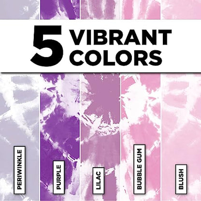 Tulip One-Step Tie-Dye Kit Tiara, Party Activity, Permanent & Vibrant Fabric Dye, Easy Clean-up, Makes 10 Bottles, Includes 5 Bonus Refill Packs, 8 Fun Techniques Included, Pink and Purple Colors - color: Tiara