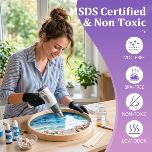 3×UV Resistant Epoxy Resin 1 Gallon Kit - MSDS Certified, Food Safe & Non Toxic Resin Epoxy for DIY Art, Craft, Jewelry Making, Molds Casting - Consistent Cure & Crystal Clear for Pros