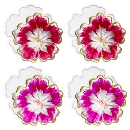4 Pack 3.34 inches Flower Coaster Molds Coaster for Epoxy Resin Agate Coaster Cup Mat Molds for Resin Casting Silicone Molds for Making DIY Craft - color: Flower Coaster