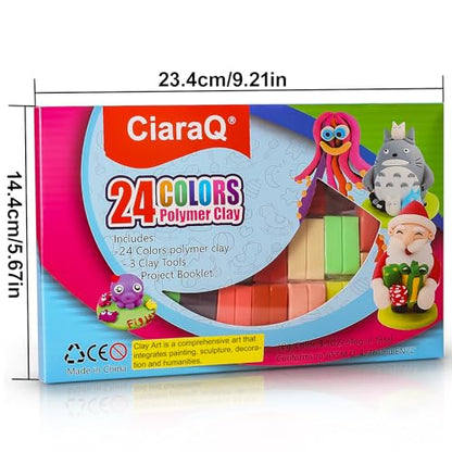 CiaraQ Polymer Clay Kit, Mini Modeling Clay Set for Kids/Beginners/Artist, 24 Colors - color: 24 Colors