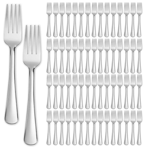 96 PCS Dinner Fork Set - Windsor Stainless Steel Silverware Fork 7.1 Inch with Dishwasher Safe Flatware Forks for 96, Table Forks for Home, Kitchen or Restaurant - size: 96PCS Dinner Forks