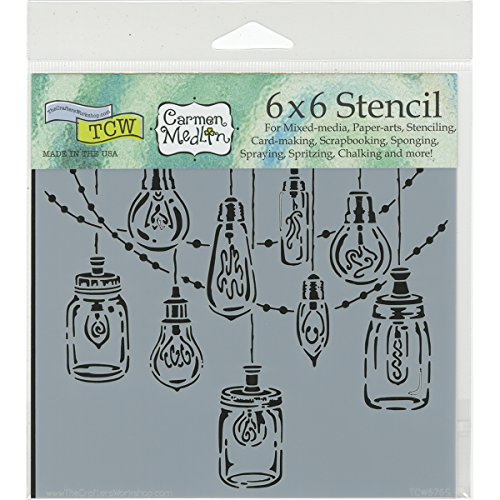 The Crafters Workshop Party Lights Stencil, Transparent, 6 x 6-Inch (18 x 16 x 0.1 cm) - style: Party Lights