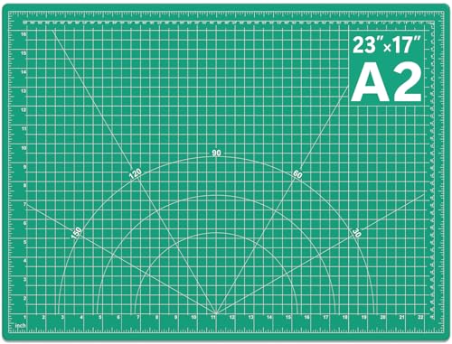DIYSELF A2 Self Healing Cutting Mat, 23 x 17 Inch Cutting Mat for Crafts, Fabric Cutting Mat for Sewing, Quilting, Scrapbooking, Paper Crafts and Craft Hobby Projects, Green - color: Green, size: 23"L x 17"W