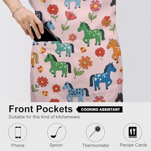 Cooking Apron for Adults with Pockets, Waterproof Oil Resistant Bib for Kitchen Restaurant BBQ Baking - color: Style (330)