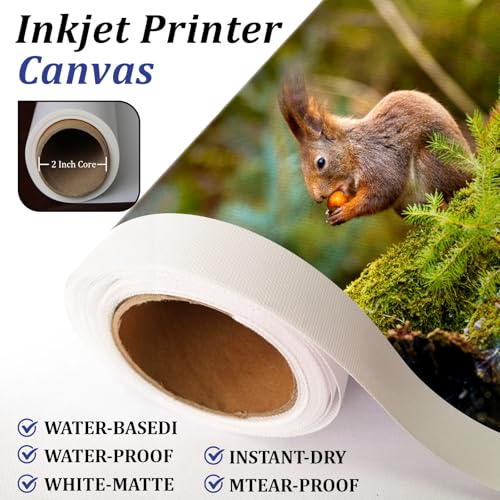 Premium Polyster Canvas Roll, Canvas Paper for Printing, Quick Dry, Wide Format Inkjet Printer Compatible, Paper Roll, Perfect for Fine Art, Photography, Giclée Printing, Archival Quality Prints - size: 36"x60' 420GSM Cotton