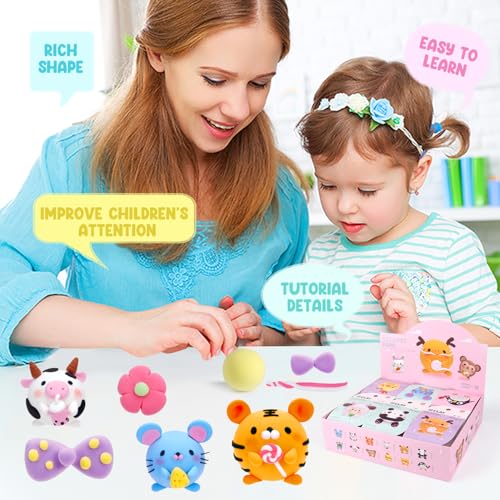 LOUFOR Air Dry Clay Kits - Modeling Clay for Kids, Ultra Light & Soft, Safe & Non-Toxic, 12 Boxes DIY Model Magic Clay with Sculpting Tools & Tutorials, Creatible Art Crafts Toys Gifts Boys Girls - color: #03-Cute Pet Park