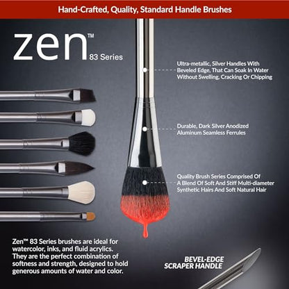 Royal & Langnickel Zen 5 Piece Watercolour Scrubber Paint Brush Set